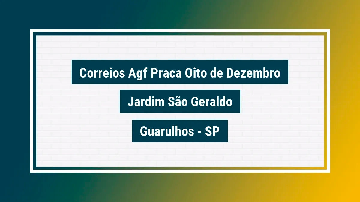 Imagem ilustrativa unidade de agência dos correios agf praca oito de dezembro jardim são geraldo guarulhos sp