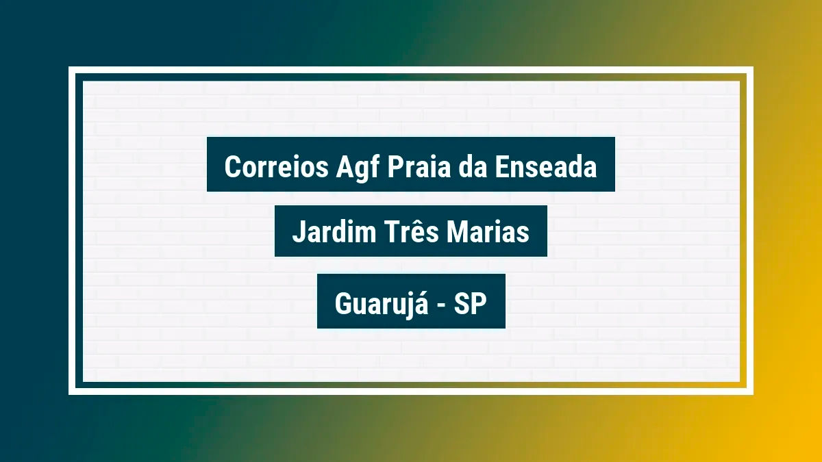 Imagem ilustrativa unidade de agência dos correios agf praia da enseada jardim três marias guarujá sp