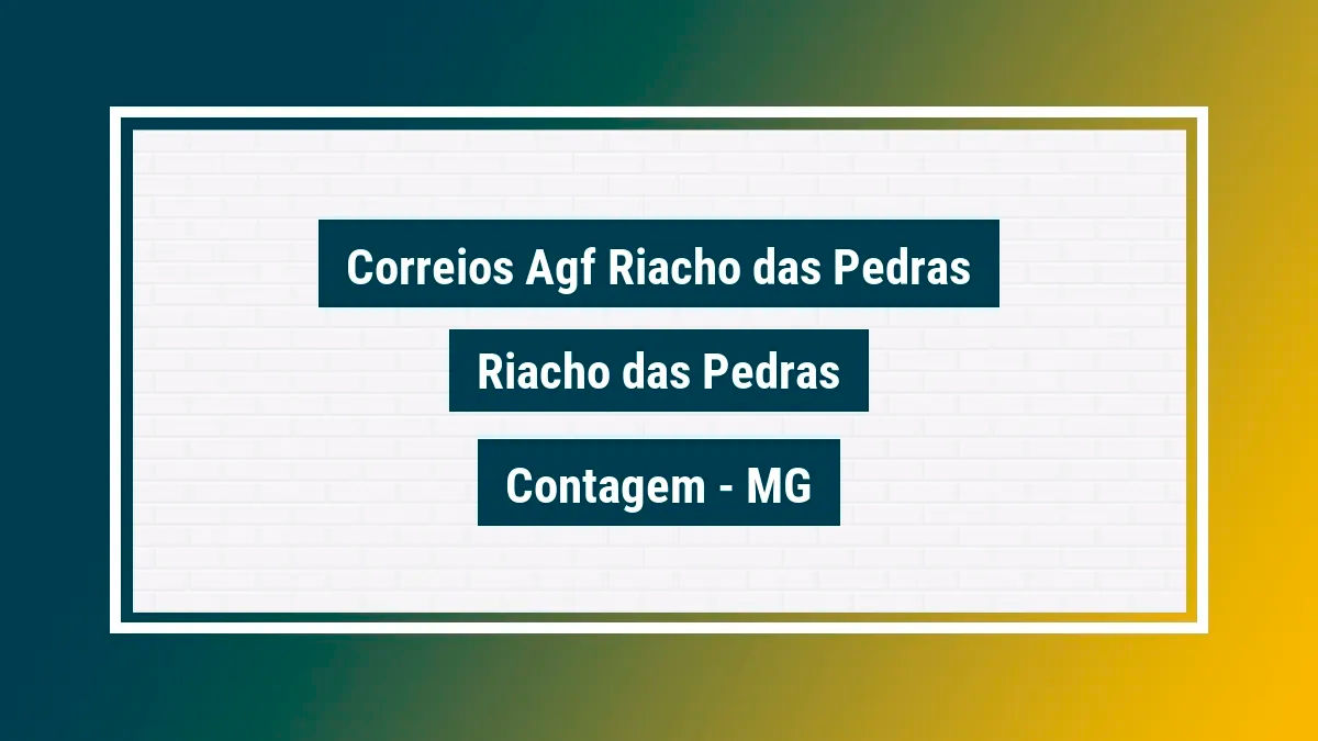 Imagem ilustrativa unidade de agência dos correios agf riacho das pedras riacho das pedras contagem mg