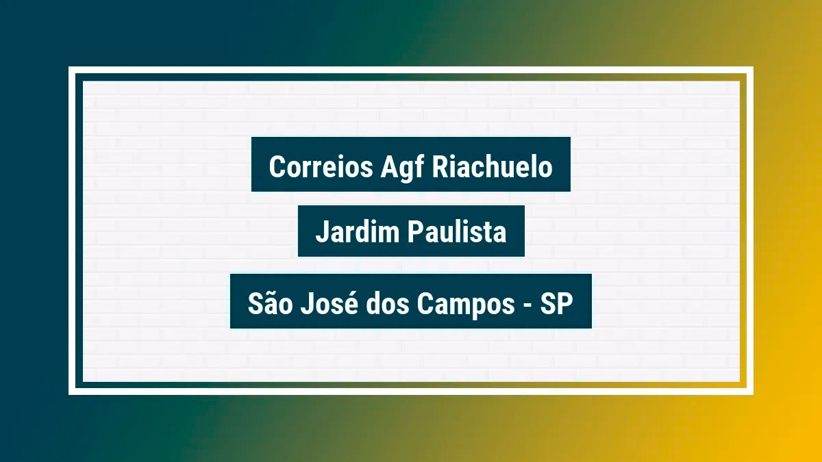 Imagem ilustrativa unidade de agência dos correios agf riachuelo jardim paulista são josé dos campos sp
