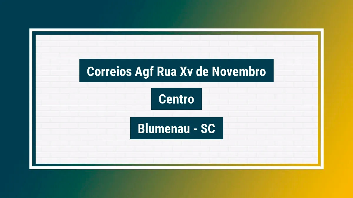 Imagem ilustrativa unidade de agência dos correios agf rua xv de novembro centro blumenau sc