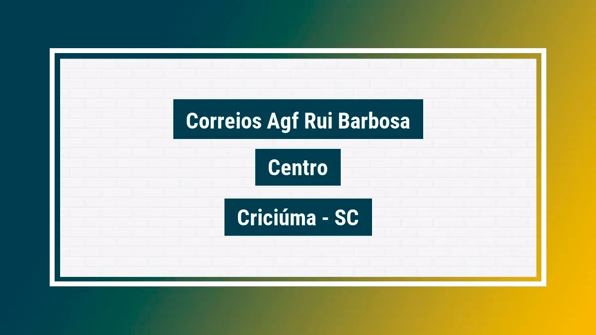 Imagem ilustrativa unidade de agência dos correios agf rui barbosa centro criciúma sc