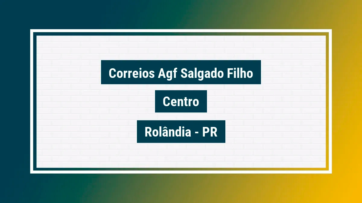 Imagem ilustrativa unidade de agência dos correios agf salgado filho centro rolândia pr
