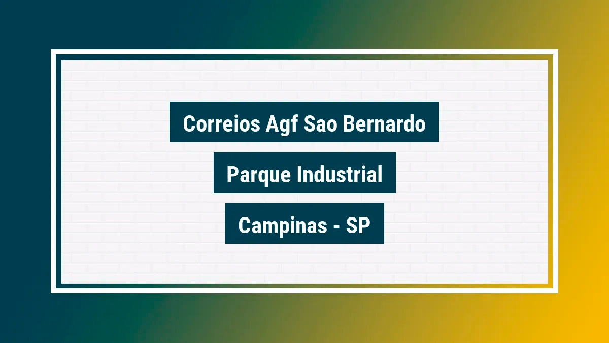 Imagem ilustrativa unidade de agência dos correios agf sao bernardo parque industrial campinas sp