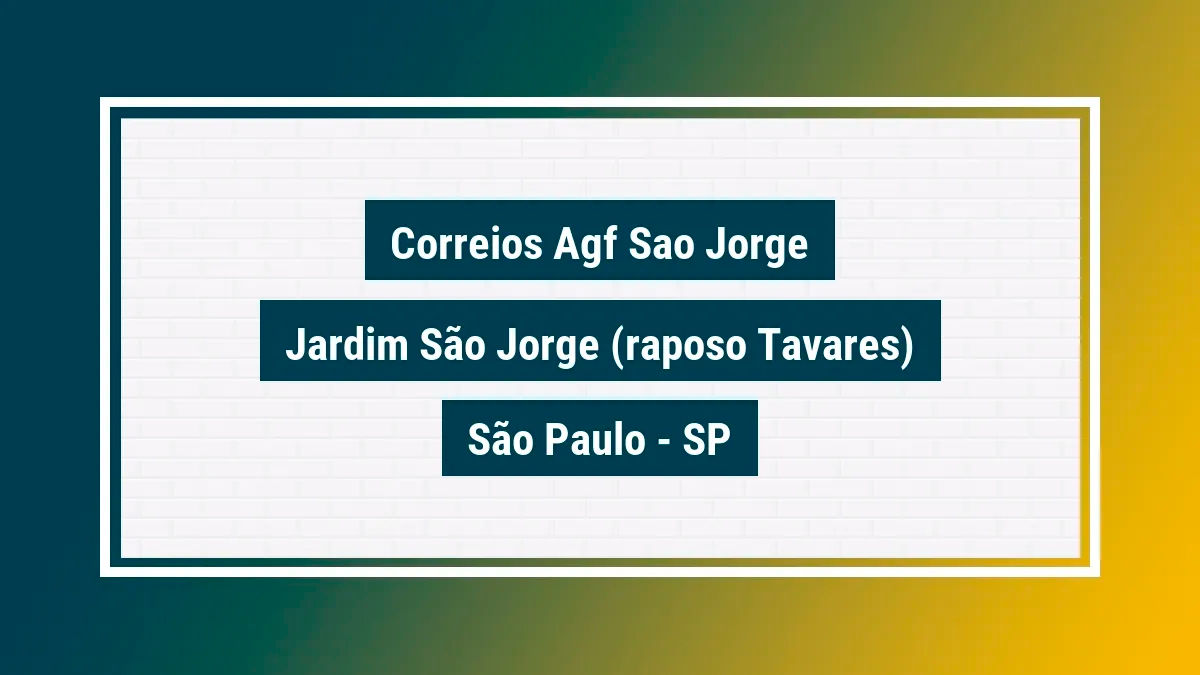 Imagem ilustrativa unidade de agência dos correios agf sao jorge jardim são jorge (raposo tavares) são paulo sp