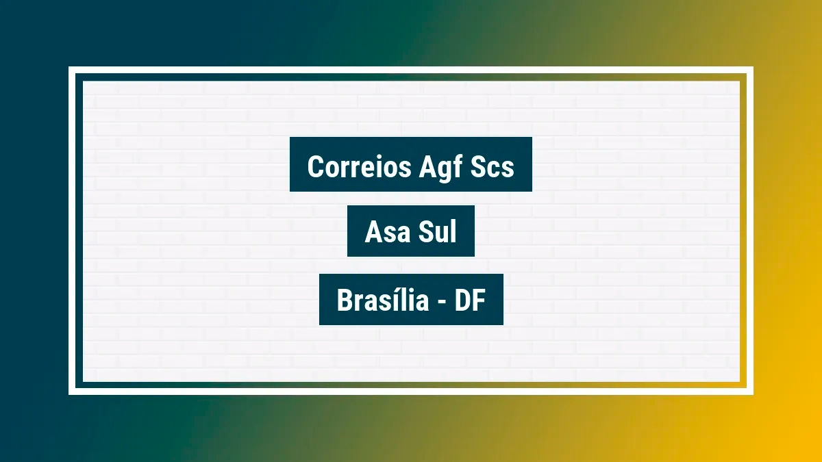 Imagem ilustrativa unidade de agência dos correios agf scs asa sul brasília df