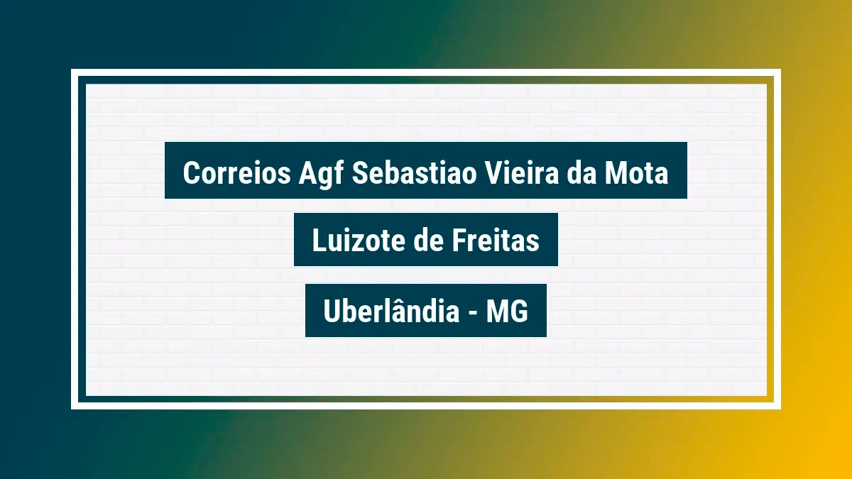 Imagem ilustrativa unidade de agência dos correios agf sebastiao vieira da mota luizote de freitas uberlândia mg