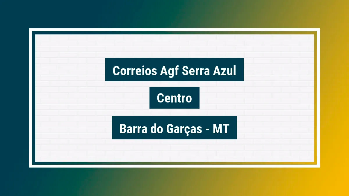 Imagem ilustrativa unidade de agência dos correios agf serra azul centro barra do garças mt