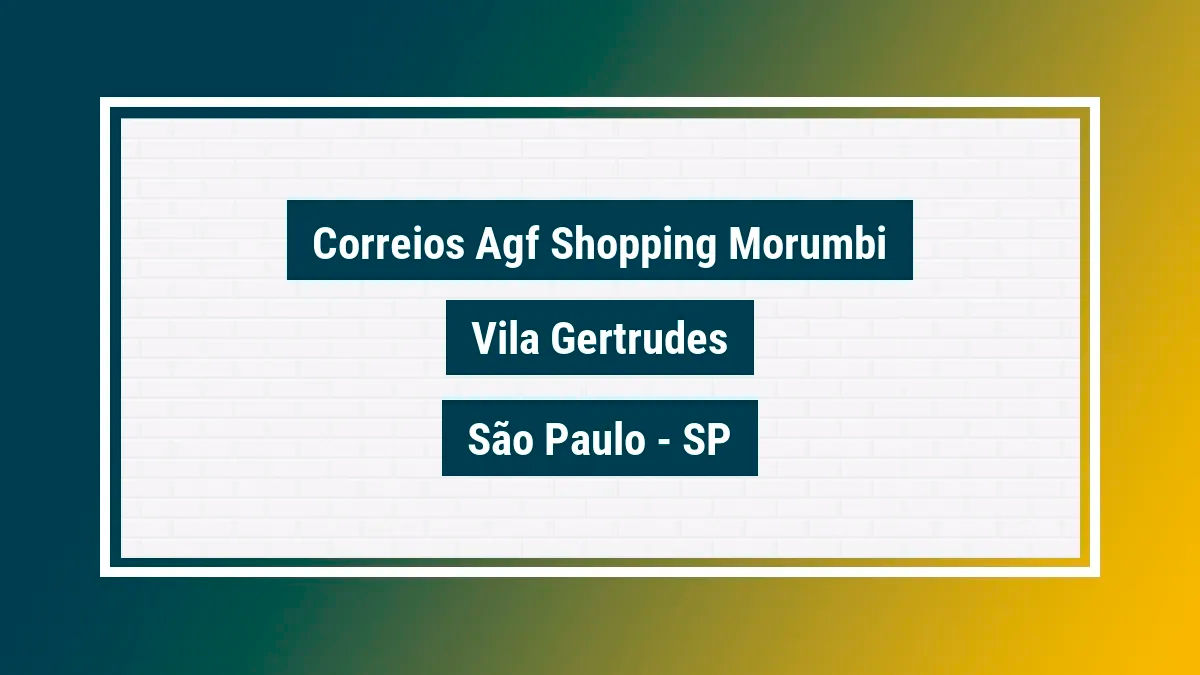 Imagem ilustrativa unidade de agência dos correios agf shopping morumbi vila gertrudes são paulo sp