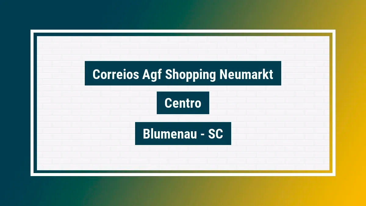 Imagem ilustrativa unidade de agência dos correios agf shopping neumarkt centro blumenau sc