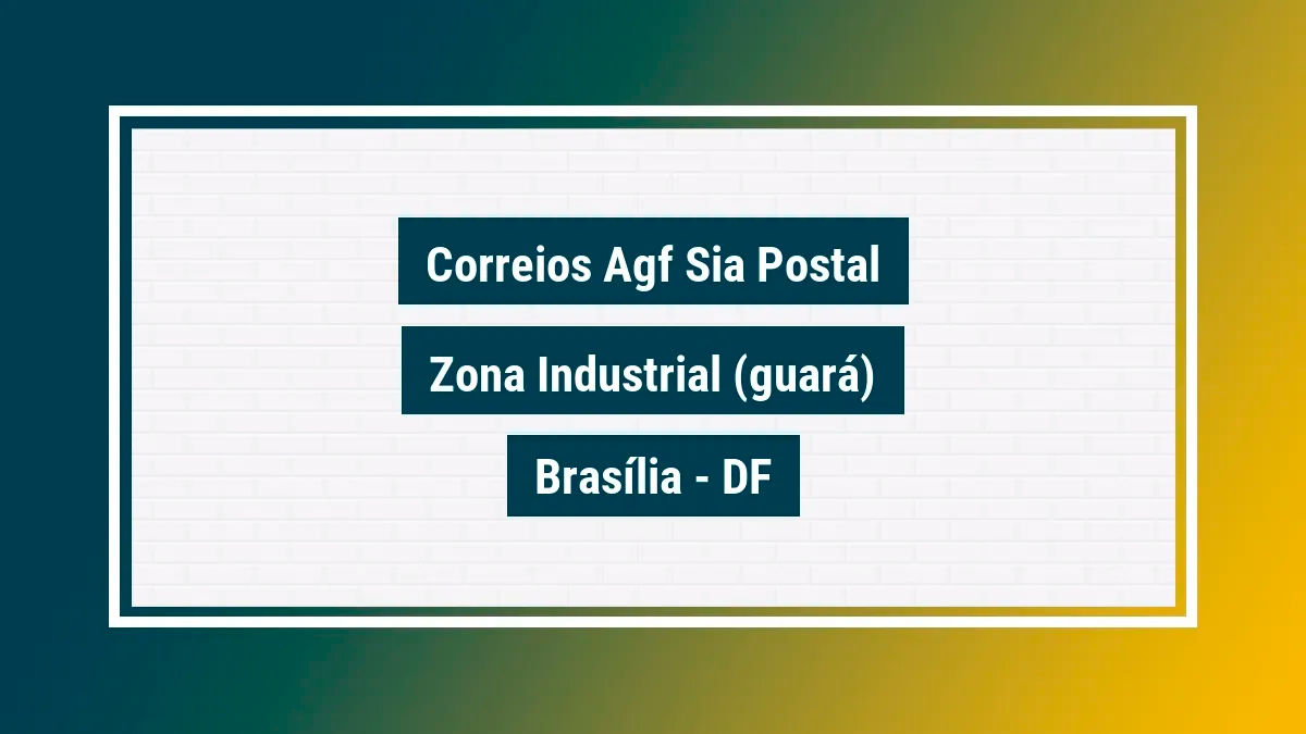 Imagem ilustrativa unidade de agência dos correios agf sia postal zona industrial (guará) brasília df