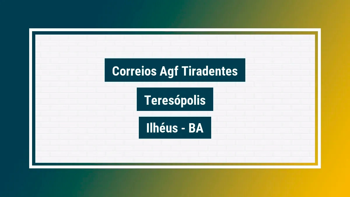 Imagem ilustrativa unidade de agência dos correios agf tiradentes teresópolis ilhéus ba