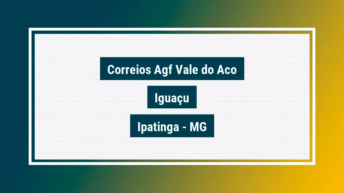 Imagem ilustrativa unidade de agência dos correios agf vale do aco iguaçu ipatinga mg