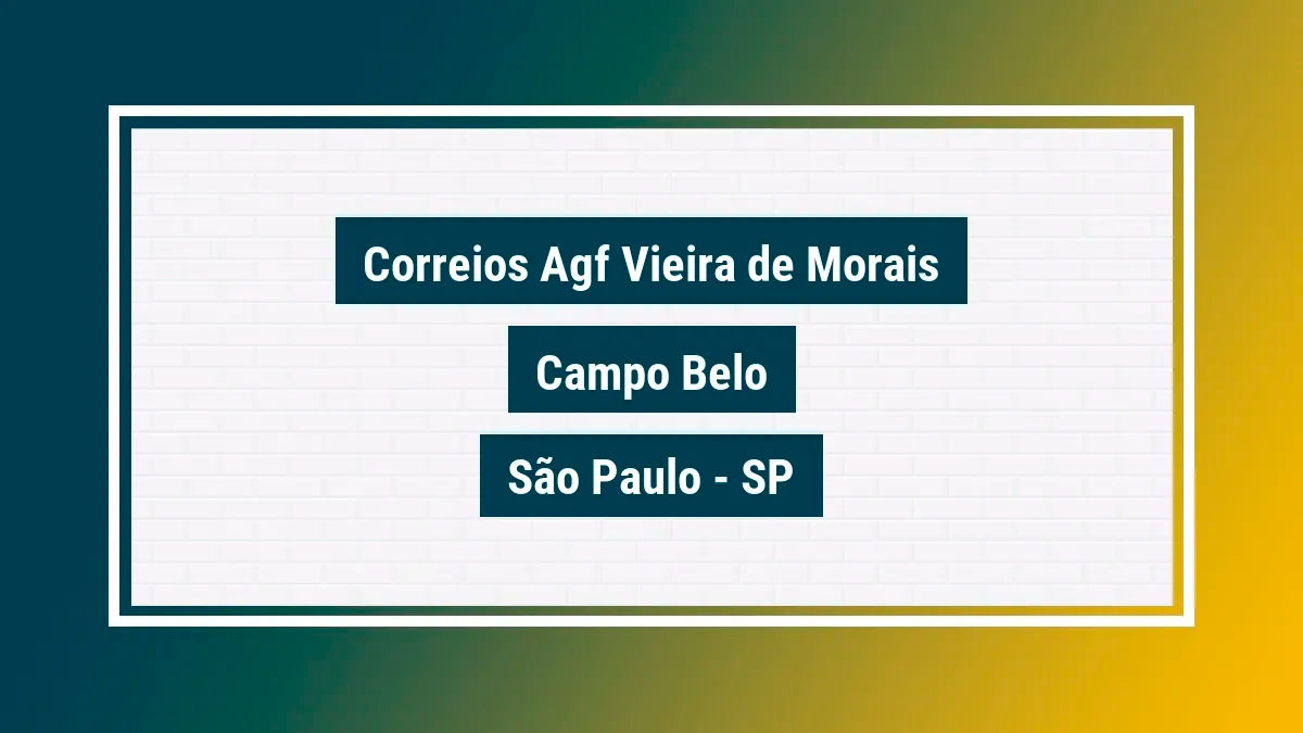 Imagem ilustrativa unidade de agência dos correios agf vieira de morais campo belo são paulo sp