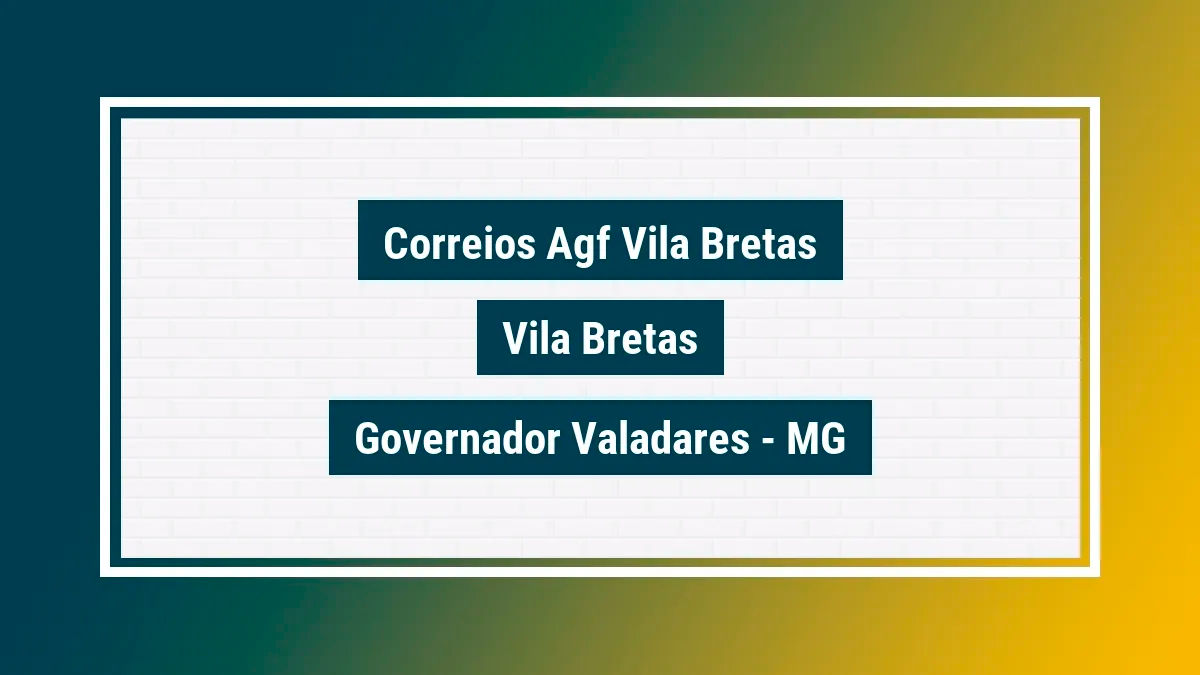 Imagem ilustrativa unidade de agência dos correios agf vila bretas vila bretas governador valadares mg
