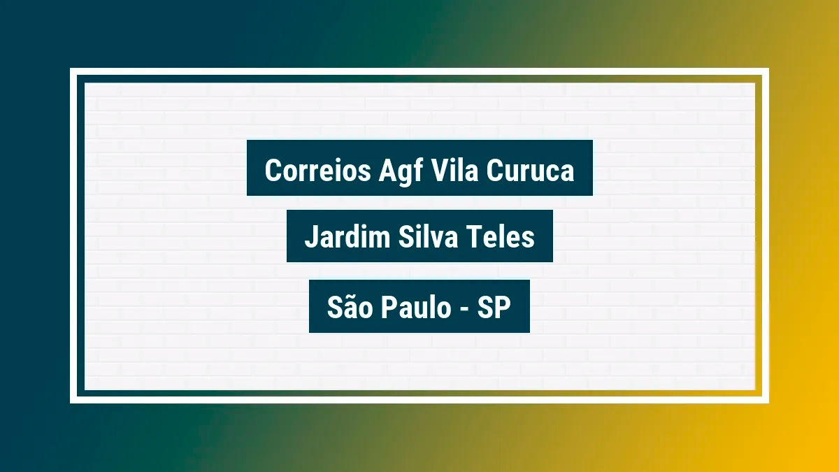 Imagem ilustrativa unidade de agência dos correios agf vila curuca jardim silva teles são paulo sp