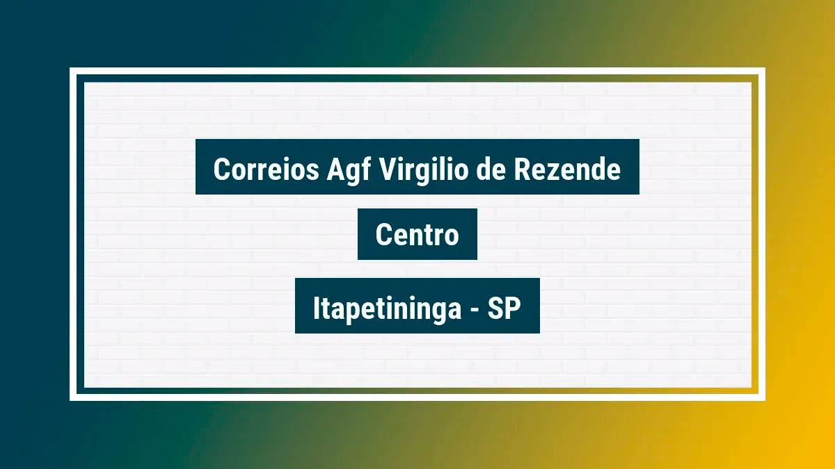 Imagem ilustrativa unidade de agência dos correios agf virgilio de rezende centro itapetininga sp