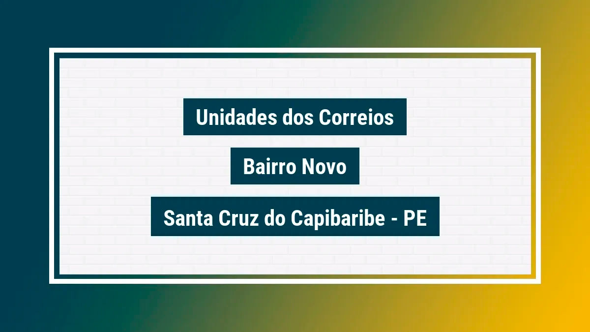 Imagem ilustrativa agência dos correios bairro novo santa cruz do capibaribe pe
