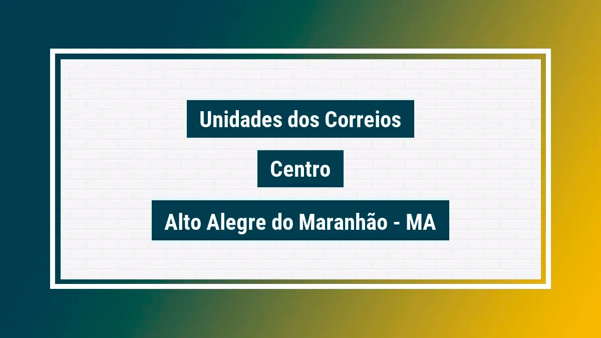 Imagem ilustrativa agência dos correios centro alto alegre do maranhão ma