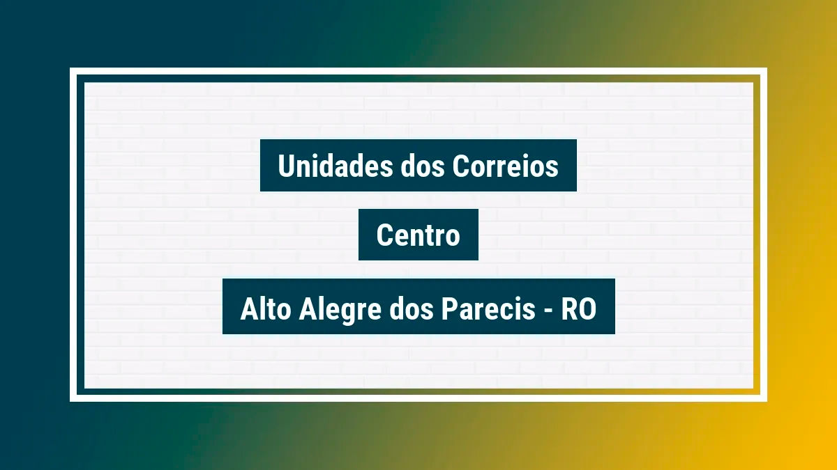 Imagem ilustrativa agência dos correios centro alto alegre dos parecis ro