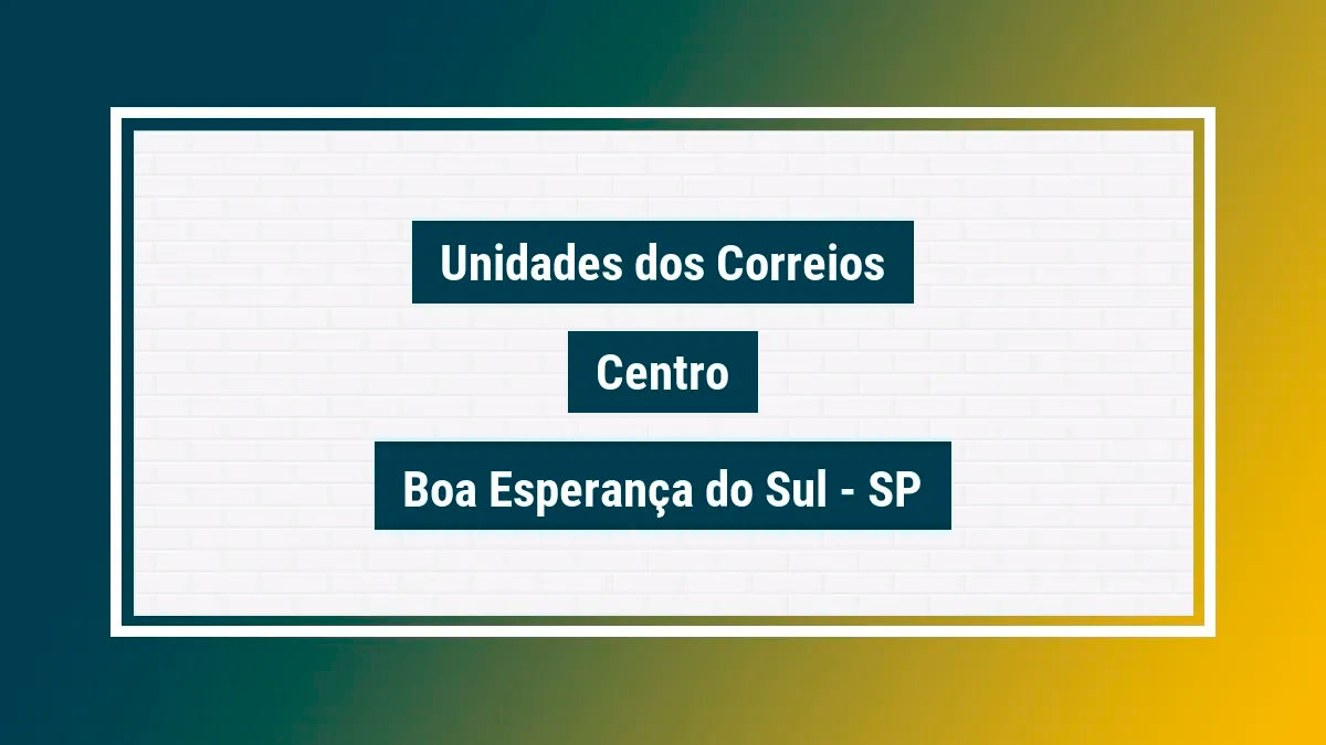 Imagem ilustrativa agência dos correios centro boa esperança do sul sp