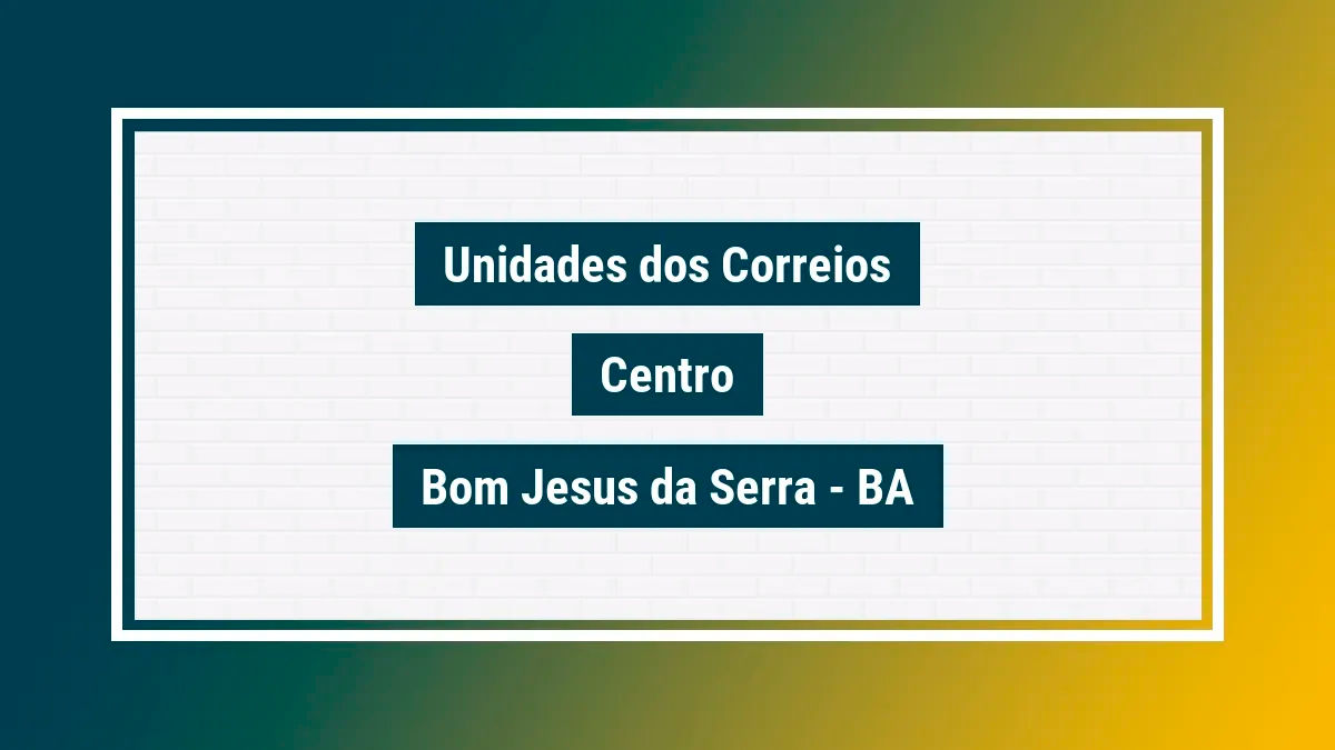 Imagem ilustrativa agência dos correios centro bom jesus da serra ba