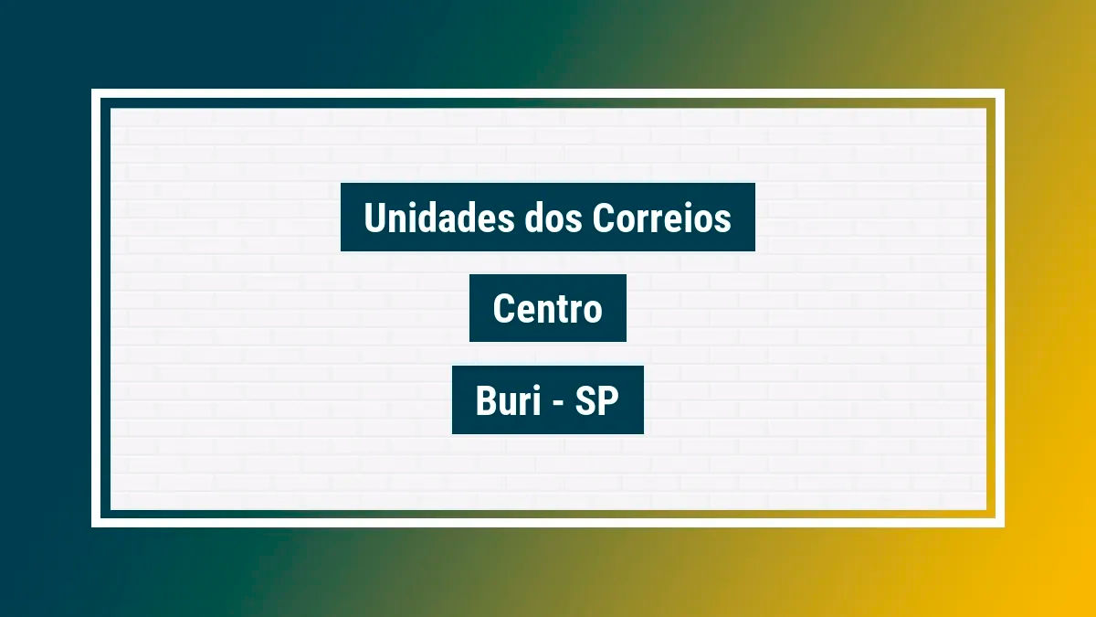 Imagem ilustrativa agência dos correios centro buri sp