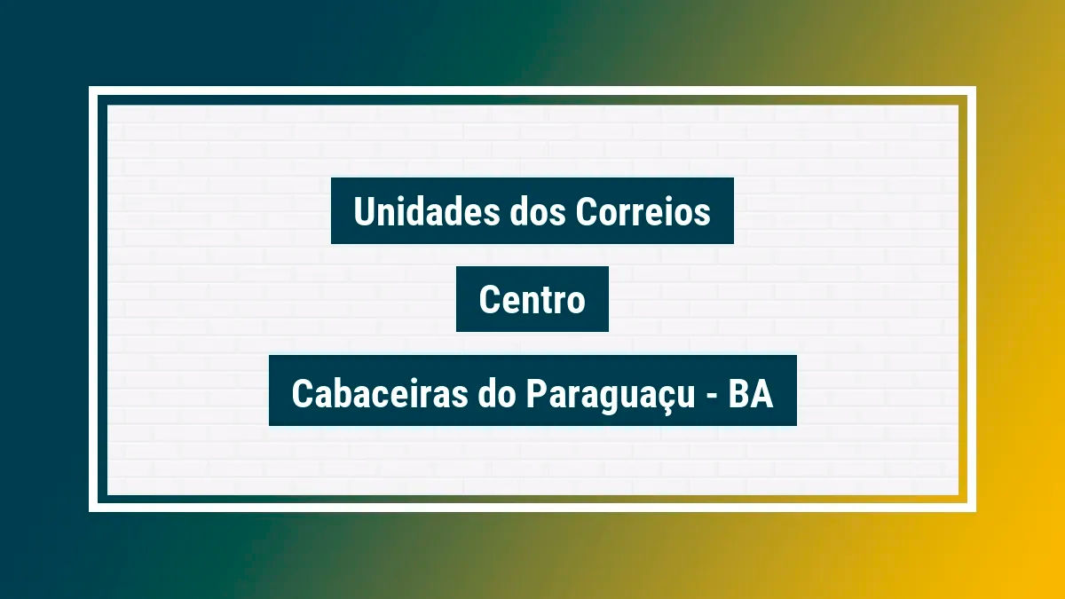 Imagem ilustrativa agência dos correios centro cabaceiras do paraguaçu ba