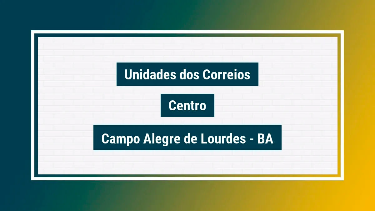 Imagem ilustrativa agência dos correios centro campo alegre de lourdes ba