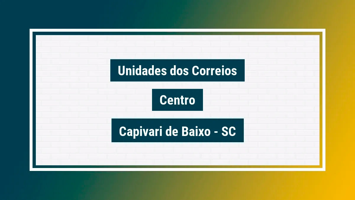 Imagem ilustrativa agência dos correios centro capivari de baixo sc