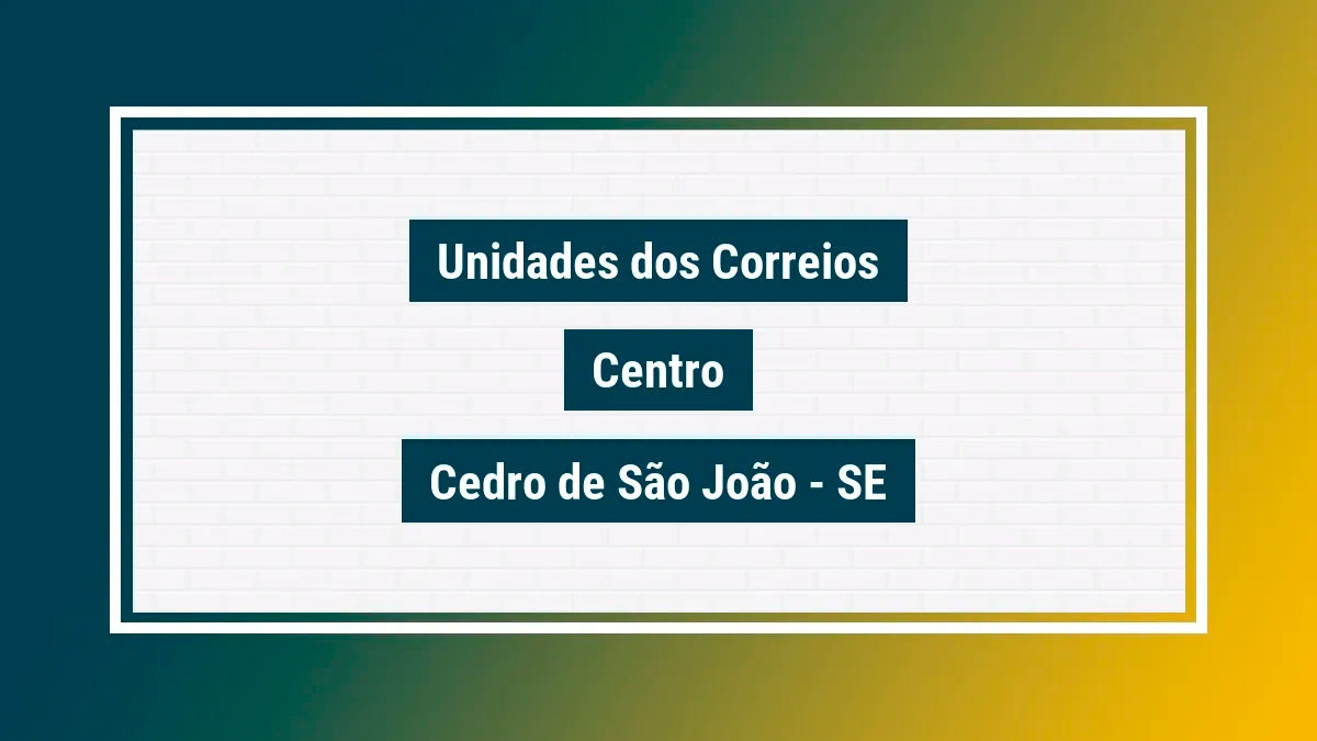 Imagem ilustrativa agência dos correios centro cedro de são joão se