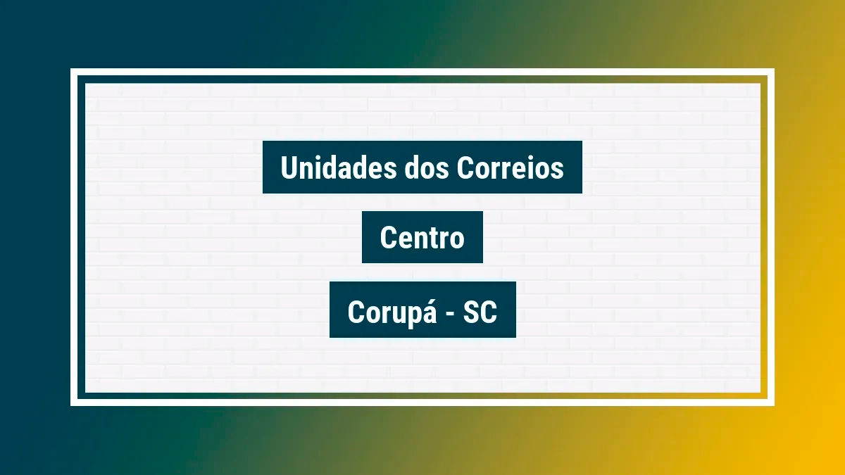 Imagem ilustrativa agência dos correios centro corupá sc