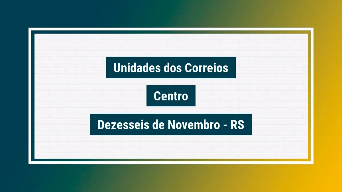 Imagem ilustrativa agência dos correios centro dezesseis de novembro rs
