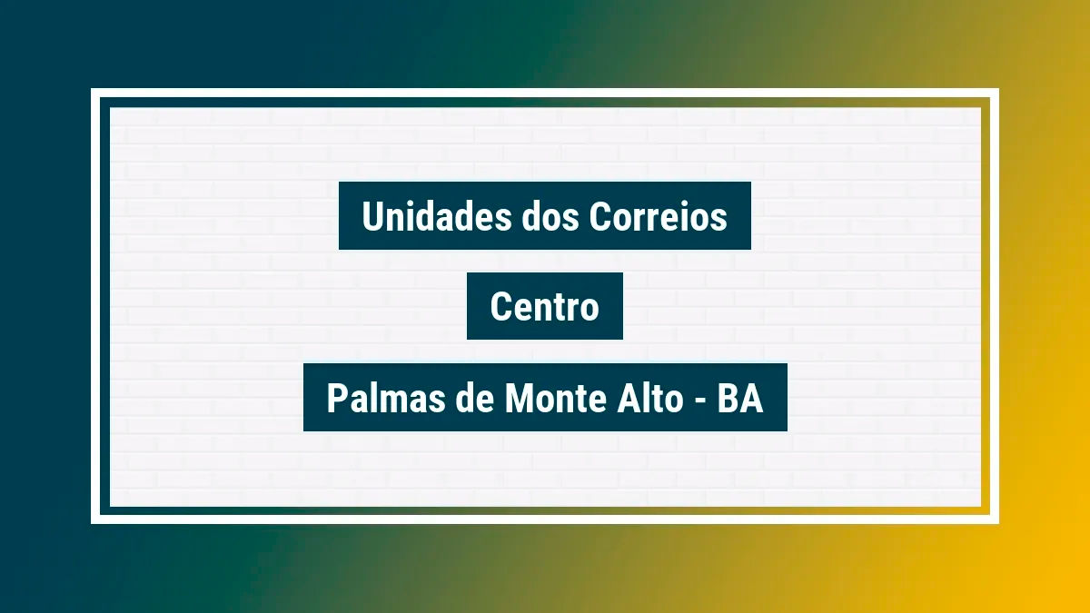 Imagem ilustrativa agência dos correios centro palmas de monte alto ba