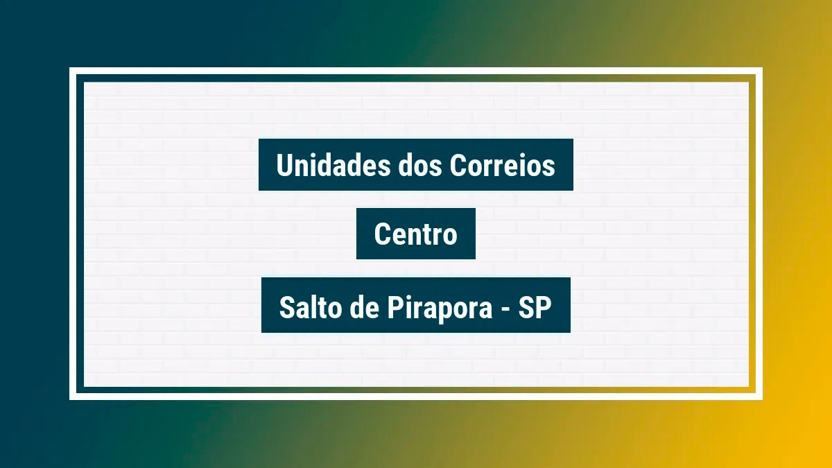 Imagem ilustrativa agência dos correios centro salto de pirapora sp