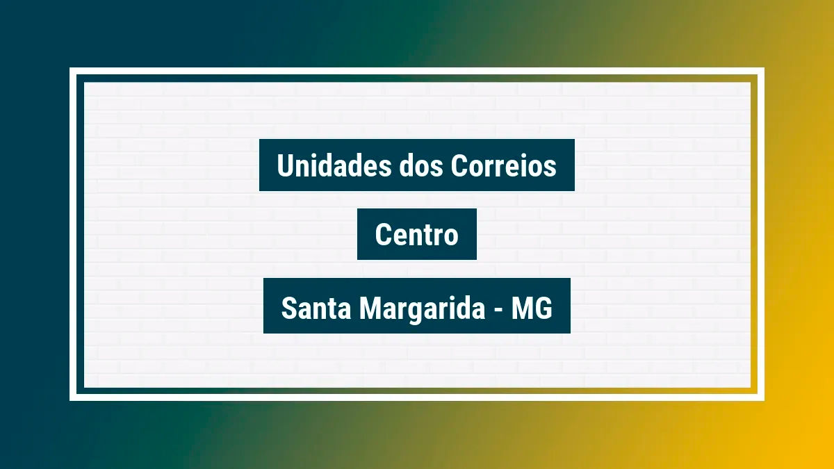 Imagem ilustrativa agência dos correios centro santa margarida mg