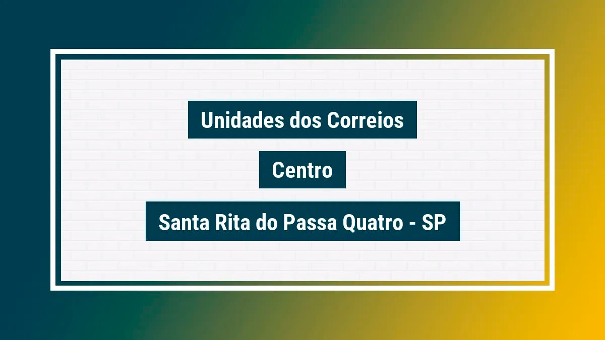 Imagem ilustrativa agência dos correios centro santa rita do passa quatro sp