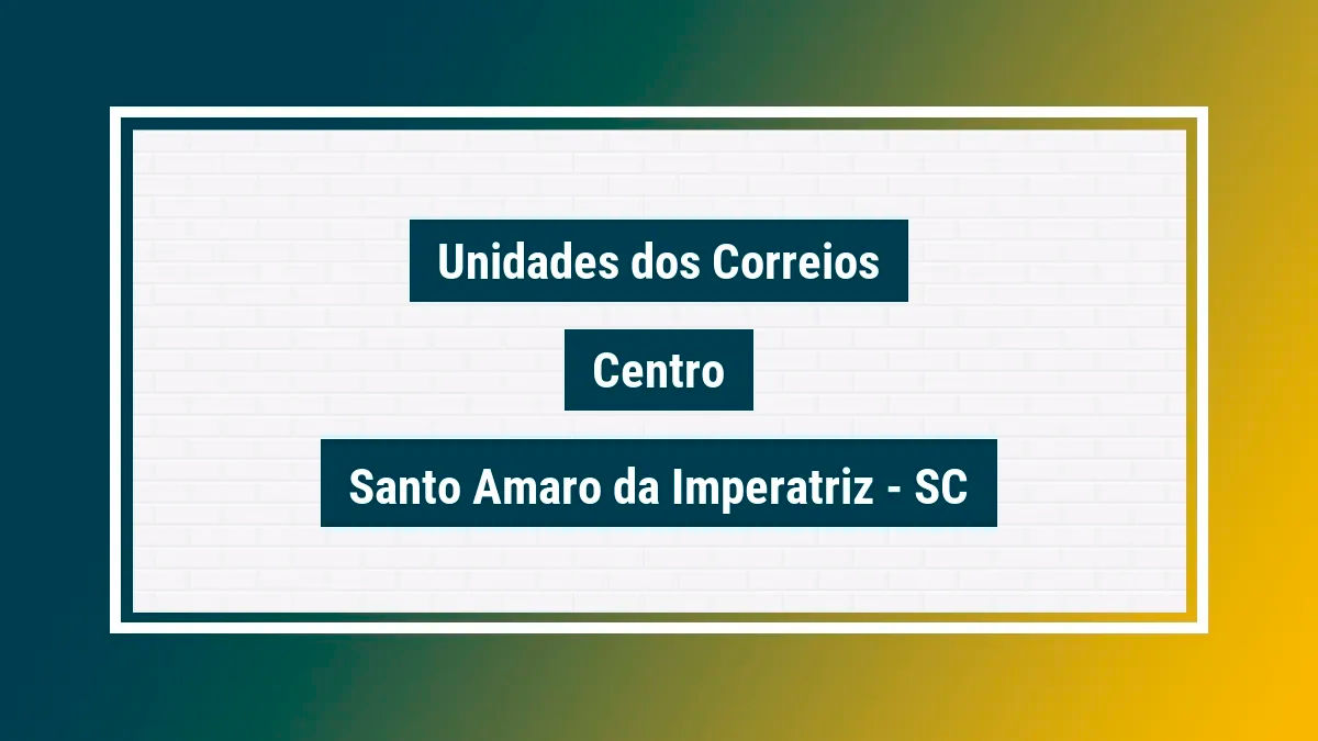 Imagem ilustrativa agência dos correios centro santo amaro da imperatriz sc