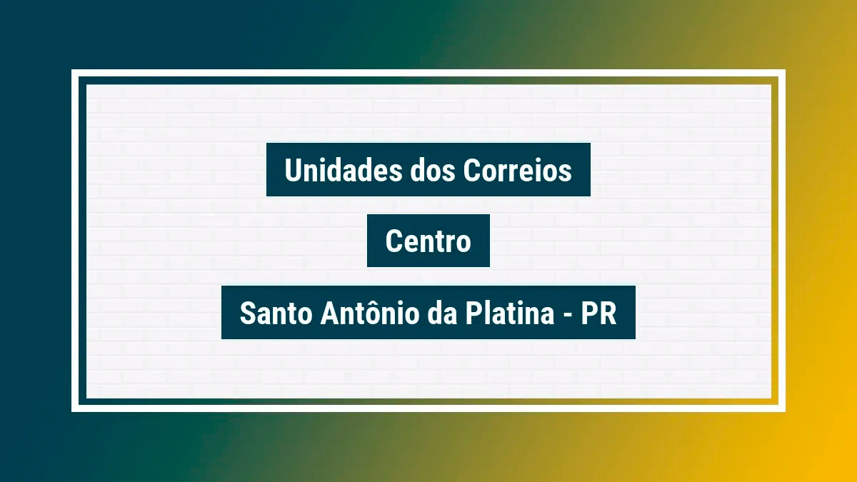 Imagem ilustrativa agência dos correios centro santo antônio da platina pr