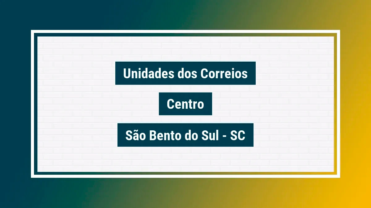 Imagem ilustrativa agência dos correios centro são bento do sul sc