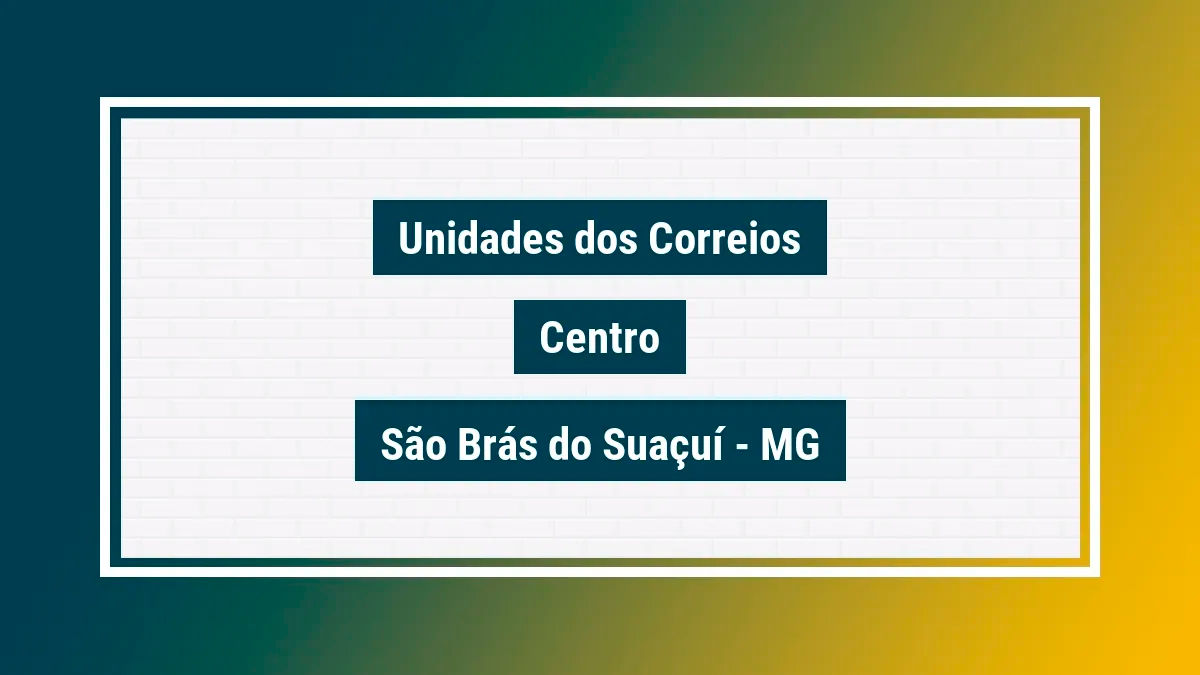 Imagem ilustrativa agência dos correios centro são brás do suaçuí mg