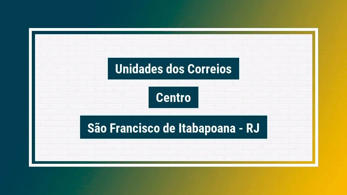 Imagem ilustrativa agência dos correios centro são francisco de itabapoana rj