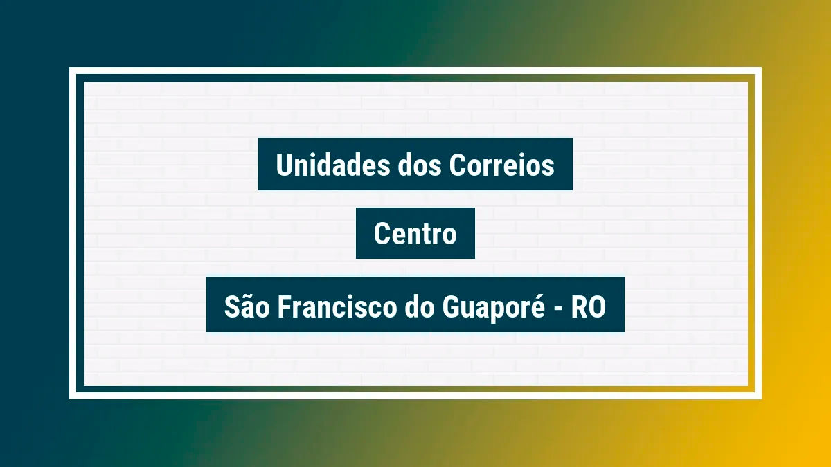 Imagem ilustrativa agência dos correios centro são francisco do guaporé ro