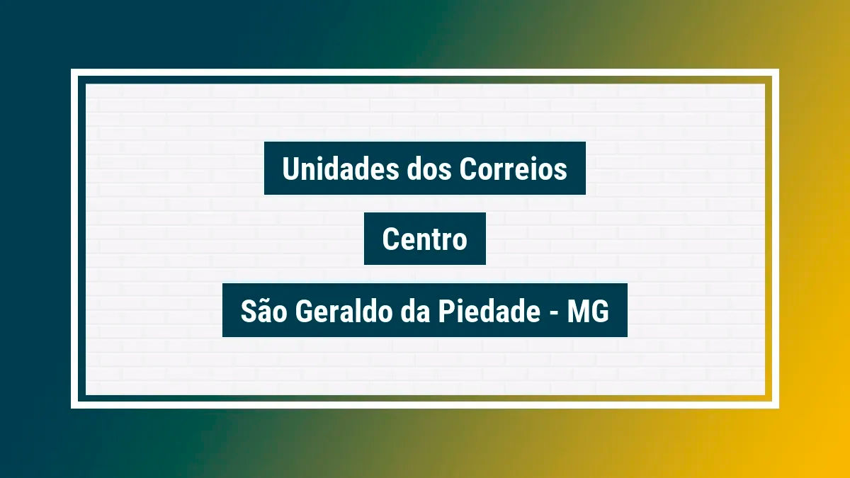 Imagem ilustrativa agência dos correios centro são geraldo da piedade mg