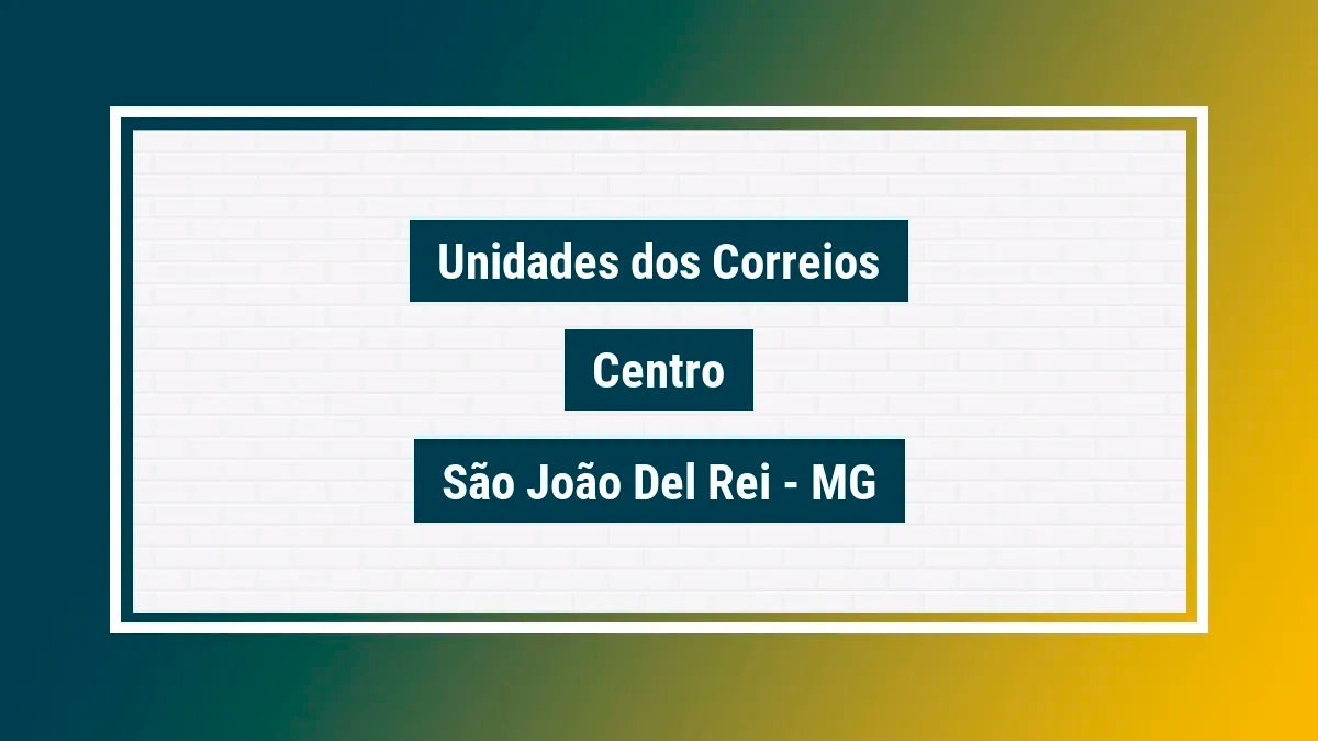 Imagem ilustrativa agência dos correios centro são joão del rei mg