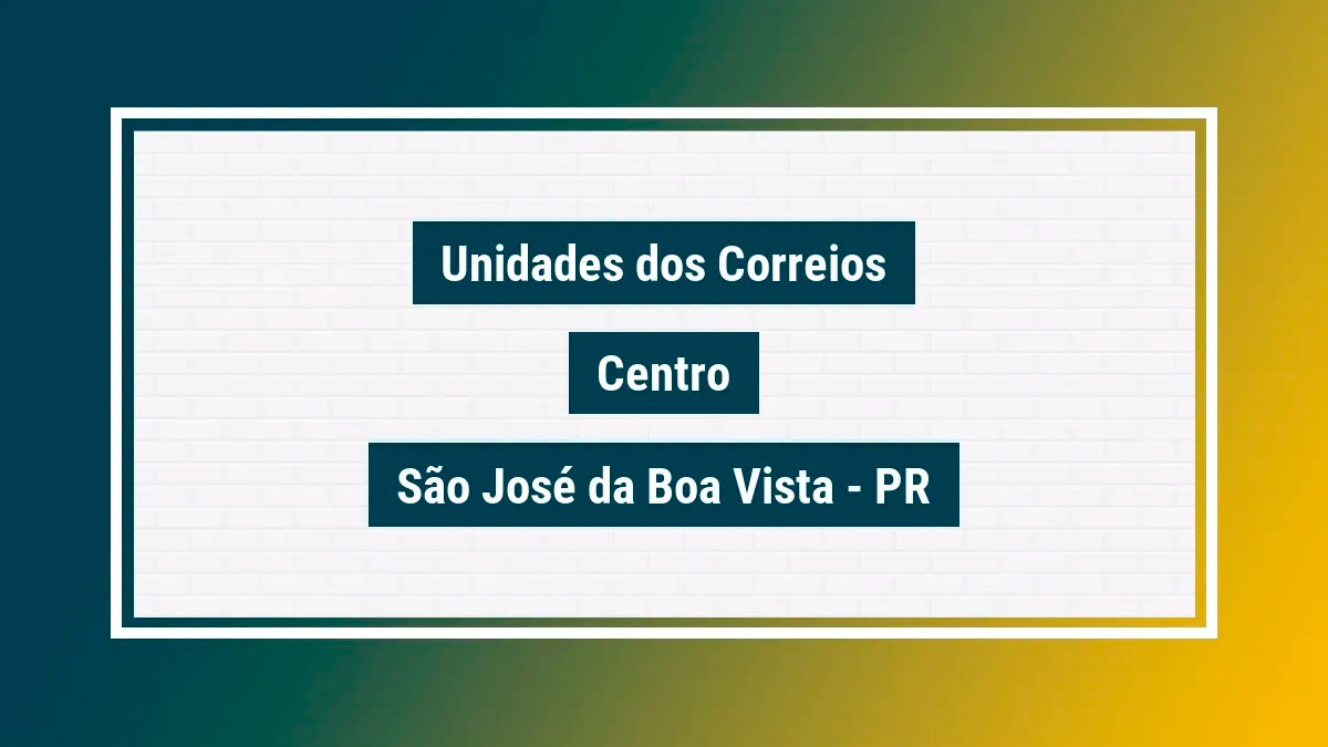 Imagem ilustrativa agência dos correios centro são josé da boa vista pr