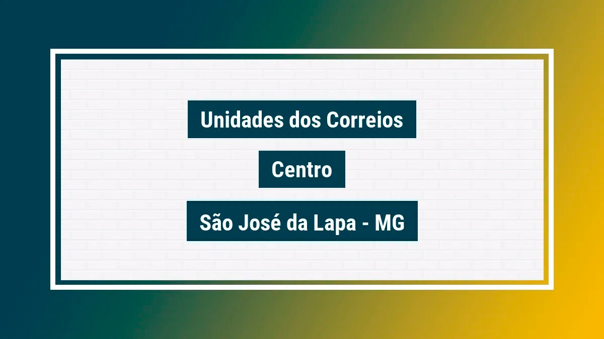 Imagem ilustrativa agência dos correios centro são josé da lapa mg