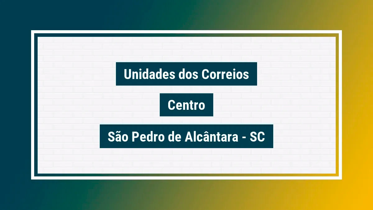 Imagem ilustrativa agência dos correios centro são pedro de alcântara sc