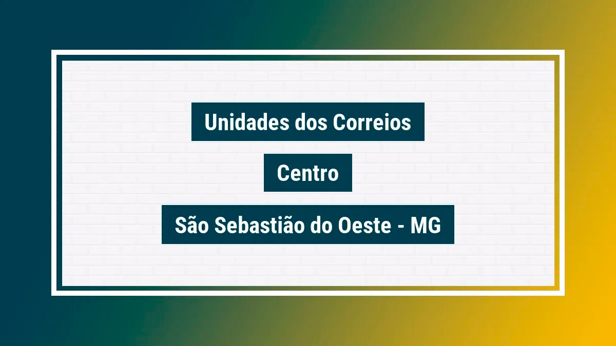 Imagem ilustrativa agência dos correios centro são sebastião do oeste mg
