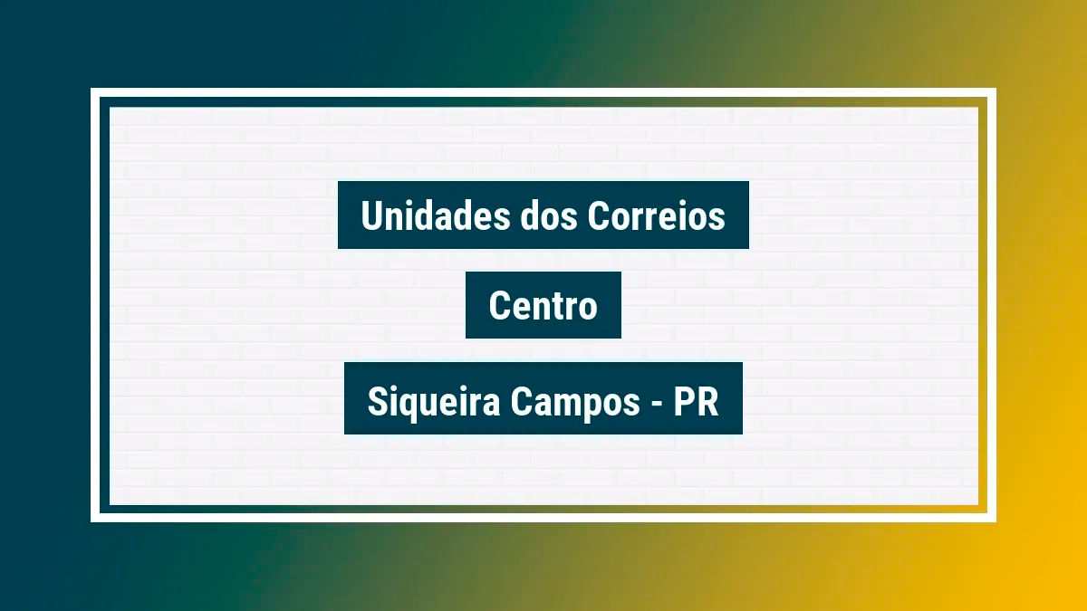 Imagem ilustrativa agência dos correios centro siqueira campos pr